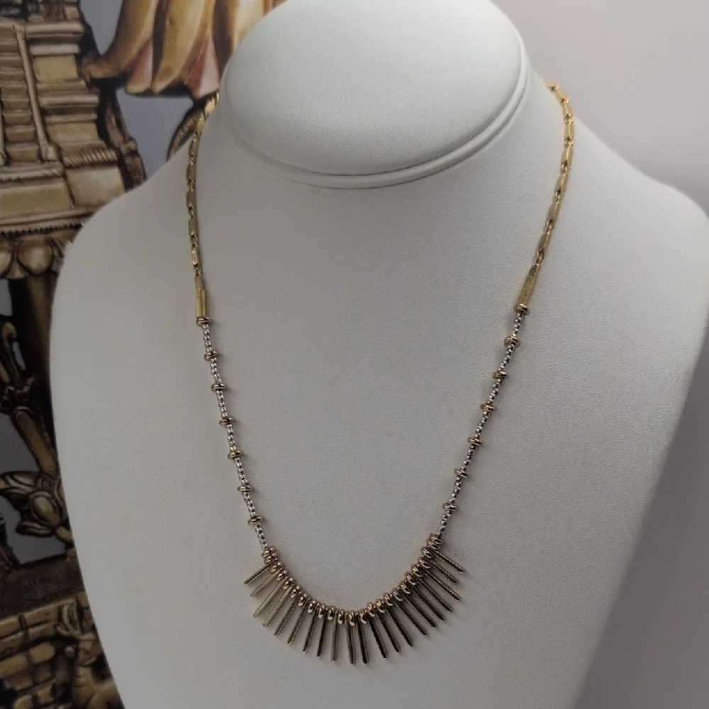 Stella & Dot Gold and Silver Layered Necklace Wear 3-ways Together Or Separate